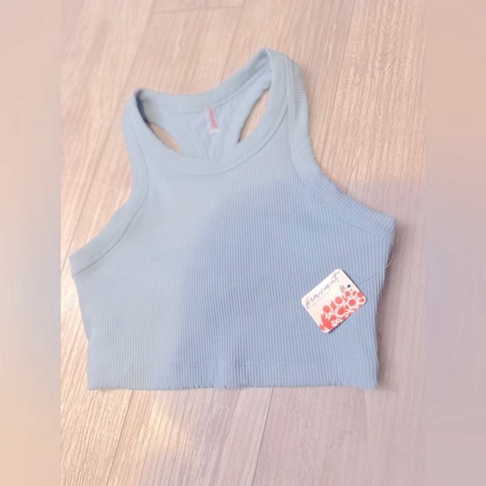 SOLD! NWT Free People Game Time Cami in Teal Grey - Picture 3 of 4